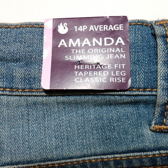 Gloria Vanderbilt Women's Rose Bouquet Embroidered Tapered Fit Jeans 14P Petite - Picture 9 of 12